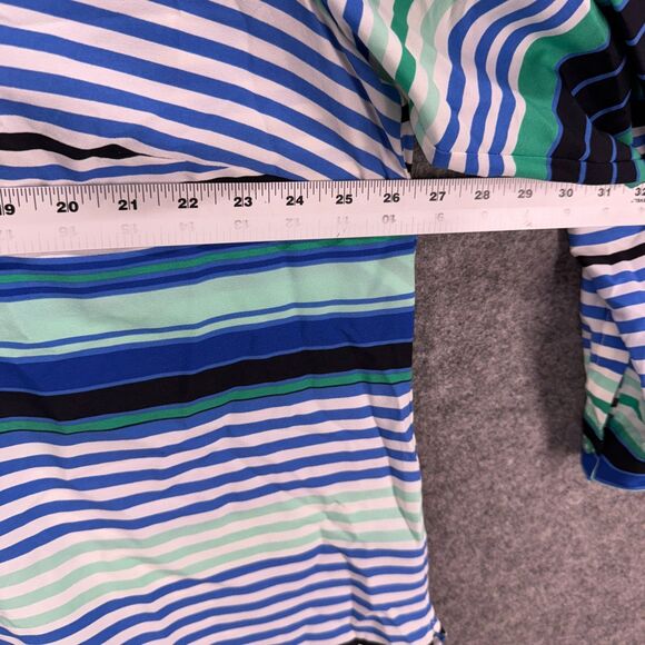 Talbots Blouse Women 3X Plus Blue Striped V-Neck Long Sleeve Pullover Casual - Picture 5 of 7